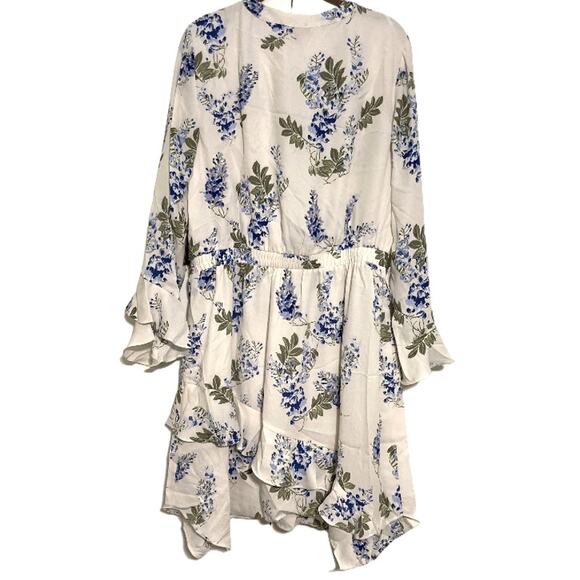 Vince Camuto Chiffon Asymmetrical Ruffle Button Front Dress Sz 12 in Ivory NWT - Picture 4 of 7